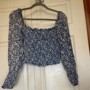 Beautiful Reformation Blue Smocked Top - XS - Like New